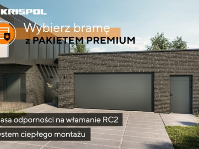 Marka KRISPOL wprowadza do oferty bramę garażową z pakietem PREMIUM 